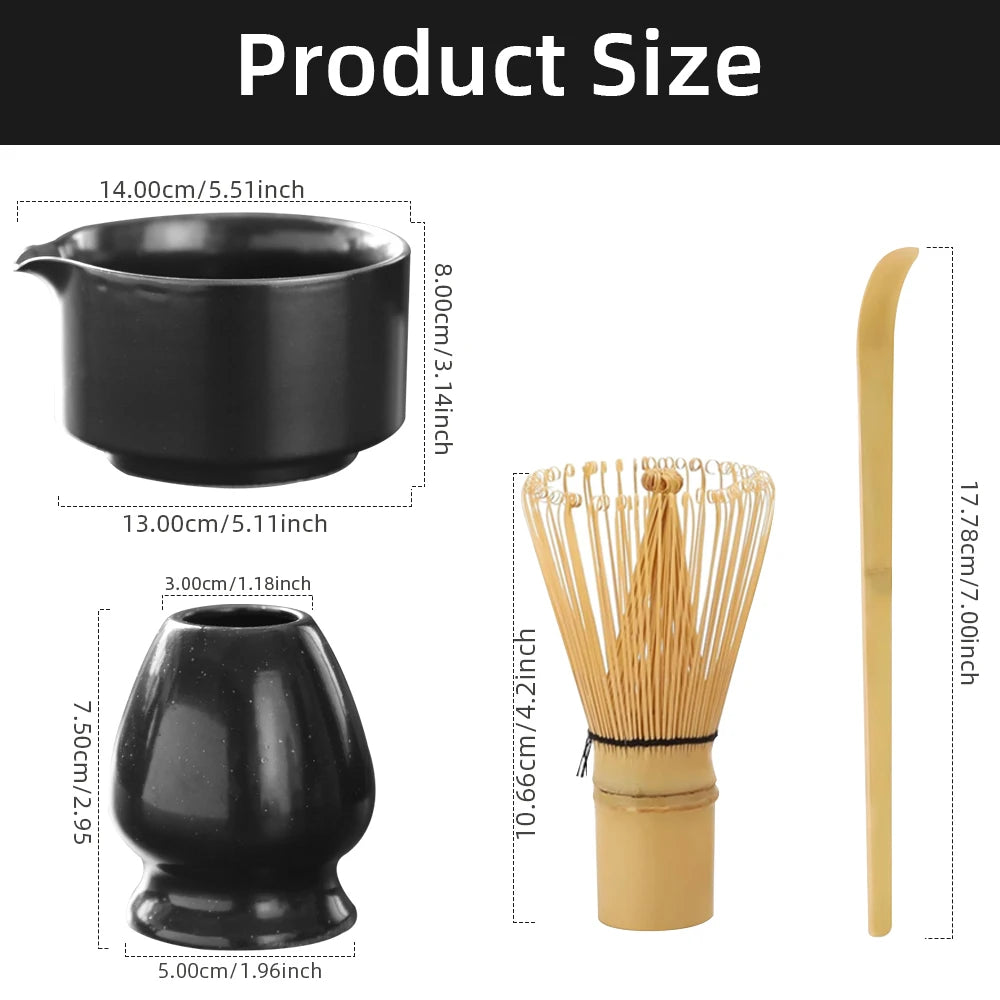 4PCS Japanese Matcha Tea Set Safe Bamboo Whisk Teaspoon Tea Sets Indoor Beverage Shop Tea-making Tools Accessories